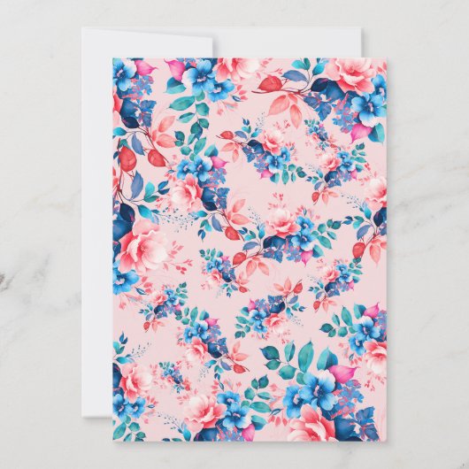 Elegante Waterverf Bloem 30e Verjaardag Blush Kaart (Achterkant)