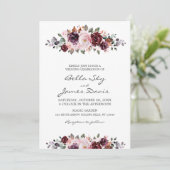 Elegante waterverf bloem boho bruiloft uitnodiging (Staand voorkant)