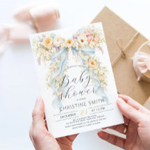 Elegante Waterverf Bloem Boog Baby Shower
