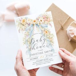 Elegante Waterverf Bloem Boog Baby Shower Kaart