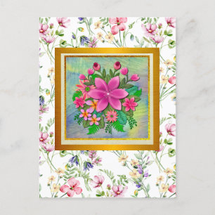 Elegante Waterverf Bloem Botanische Lente Boeket Briefkaart