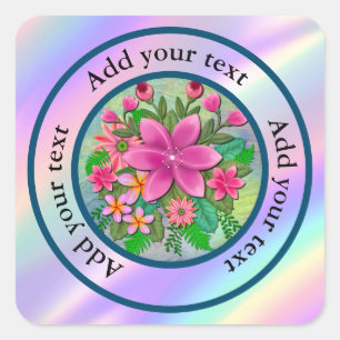 Elegante waterverf bloem botanische lente boeket vierkante sticker