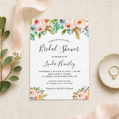 Elegante waterverf bloem bruiloft borrel kaart