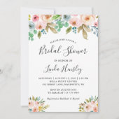 Elegante waterverf bloem bruiloft borrel kaart (Voorkant)
