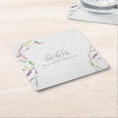 Elegante Waterverf Bloem Bruiloft Bridal Shower Kartonnen Onderzetters (Schuin)