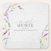 Elegante Waterverf Bloem Bruiloft Bridal Shower Kartonnen Onderzetters (Voorkant)