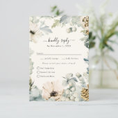 Elegante waterverf bloem bruiloft RSVP kaart (Staand voorkant)