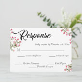 Elegante waterverf bloem bruiloft RSVP kaart (Staand voorkant)