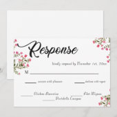 Elegante waterverf bloem bruiloft RSVP kaart (Voorkant / Achterkant)