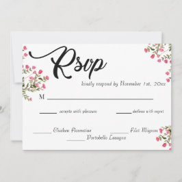 Elegante waterverf bloem bruiloft RSVP kaart