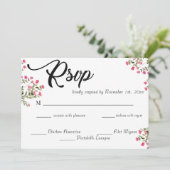 Elegante waterverf bloem bruiloft RSVP kaart (Staand voorkant)