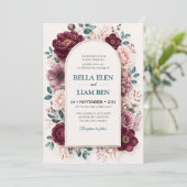 Elegante Waterverf Bloem Bruiloft Uitnodiging Temp (Staand voorkant)