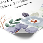 Elegante waterverf bloem bruiloftsborrel bord poster (Hoek)