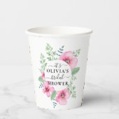 Elegante waterverf bloem bruiloftsfeest papieren b bekers (Voorkant)