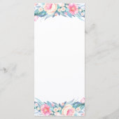 Elegante waterverf bloem bruiloftsmenu menu (Achterkant)