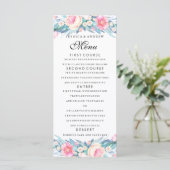 Elegante waterverf bloem bruiloftsmenu menu (Staand voorkant)