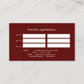 Elegante Waterverf Bloem Burgundy Afspraak Afsprakenkaartje (Achterkant)