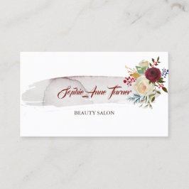 Elegante Waterverf Bloem Burgundy Afspraak Afsprakenkaartje