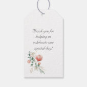 Elegante waterverf bloem cadeaulabel (Achterkant)