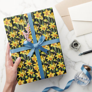 Elegante waterverf bloem decoratieve patroon tento cadeaupapier