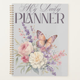 Elegante Waterverf Bloem- en Vlinderdagelijkse Planner