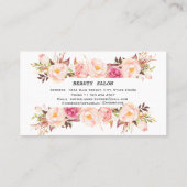 Elegante Waterverf Bloem Frame Make-up Haarstijl Visitekaartje (Achterkant)