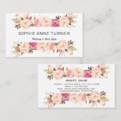 Elegante Waterverf Bloem Frame Make-up Haarstijl Visitekaartje (Voorkant / Achterkant)