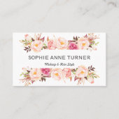 Elegante Waterverf Bloem Frame Make-up Haarstijl Visitekaartje (Voorkant)