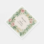 Elegante Waterverf Bloem Frame Servet (Hoek)