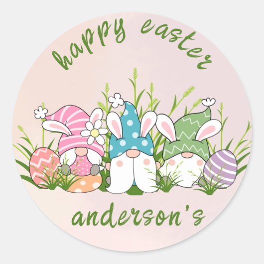 Elegante waterverf bloem - Gelukkig Pasen  Ronde Sticker (Voorkant)