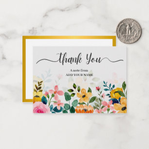 Elegante waterverf bloem I voor berichten cadeaus Notitiekaartje