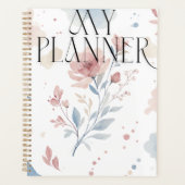 Elegante waterverf bloem "Mijn Planner" Planner (Voorkant)