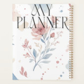 Elegante waterverf bloem "Mijn Planner" Planner (Achterkant)