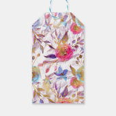 Elegante waterverf bloem roze en wit  cadeaulabel (Achterkant)