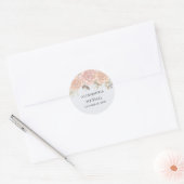 Elegante waterverf bloem roze goud Ampersand Ronde Sticker (Envelop)