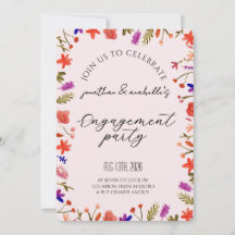 Elegante Waterverf Bloem Verloving Feest