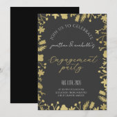 Elegante Waterverf Bloem Verlovingsfeest Kaart (Voorkant / Achterkant)