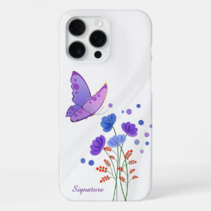 Elegante waterverf bloem vlinder telefoonhoes iPhone 16 pro max hoesje