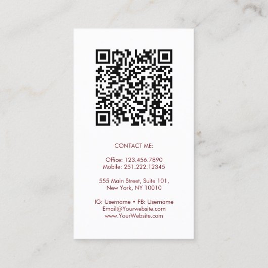 Elegante Waterverf Bloem Vrouwelijk Visitekaartje (Achterkant)