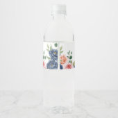 Elegante Waterverf Bloem Waterfles Etiket (Achterkant)