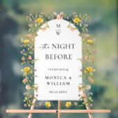 Elegante Waterverf Bloem WELKOM Repetitie Diner Acryl Bord (Neutraal)