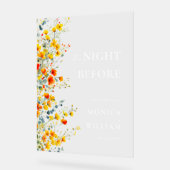 Elegante Waterverf Bloem WELKOM Repetitie Diner Acryl Bord (Hoek)