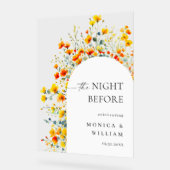 Elegante Waterverf Bloem WELKOM Repetitie Diner Acryl Bord (Hoek)