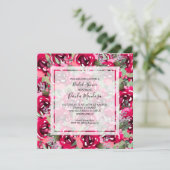 Elegante waterverf bloemachtige bruidsdouche kaart (Staand voorkant)