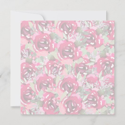 Elegante waterverf bloemachtige bruidsdouche kaart (Achterkant)