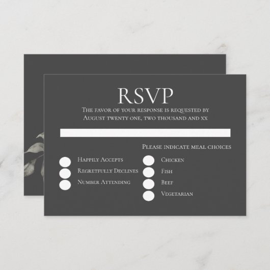 Elegante Waterverf Bloemachtige Trouwdag Kaart (Voorkant / Achterkant)