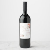 Elegante Waterverf bloemblaadjes en Prosecco Brida Wijn Etiket (Voorkant)