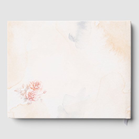 Elegante Waterverf bloemblaadjes en Prosecco Gaste Gastenboek (Achterkant)