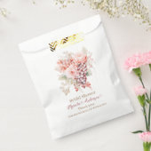 Elegante Waterverf bloemblaadjes en Prosecco Pink  Bedankzakje (Gezegeld)