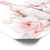 Elegante Waterverf bloemblaadjes en Prosecco Roze  Foto Afdruk (Hoek)